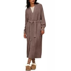 UGG Lennie Robe S Brown Allspice Soft Knit Pockets Long Belted NEW NWT $148